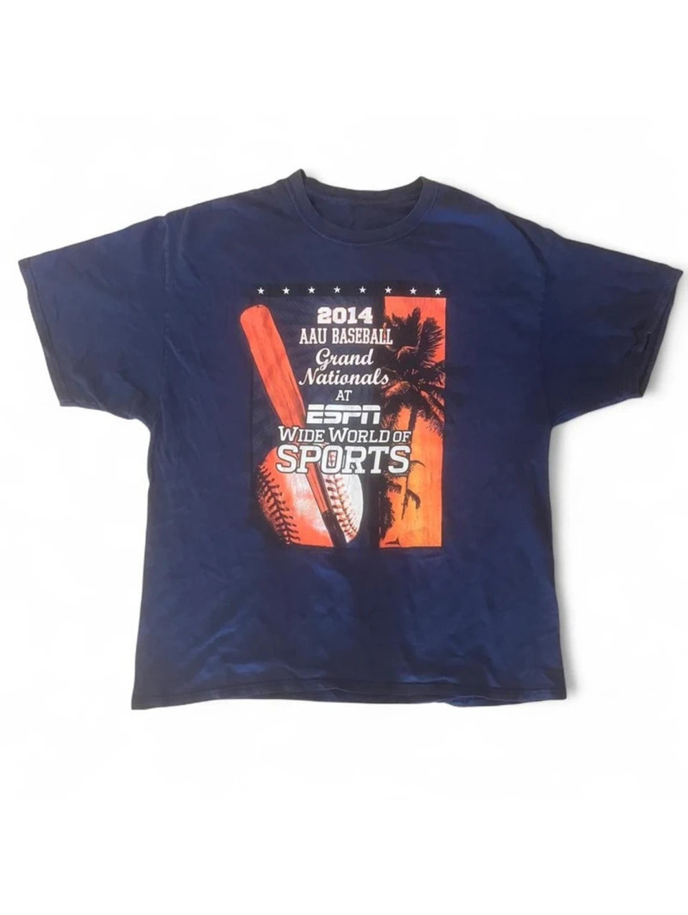 2014 ESPN baseball t-shirt with orange accents, size Large